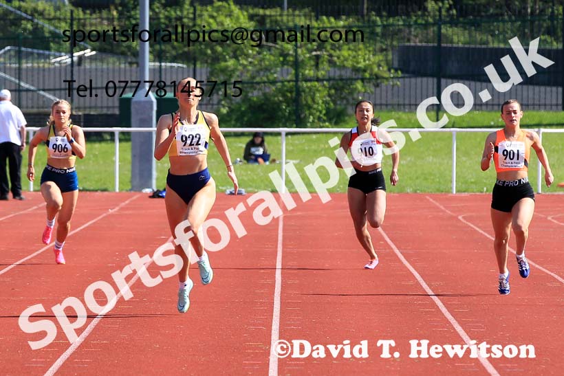 Senior Womens 200 metres, 2023 North Eastern Track and Field Champs., Middlesbrough Sports Village, Middlesbrough. Photo: David T. Hewitson/Sports for All Pics